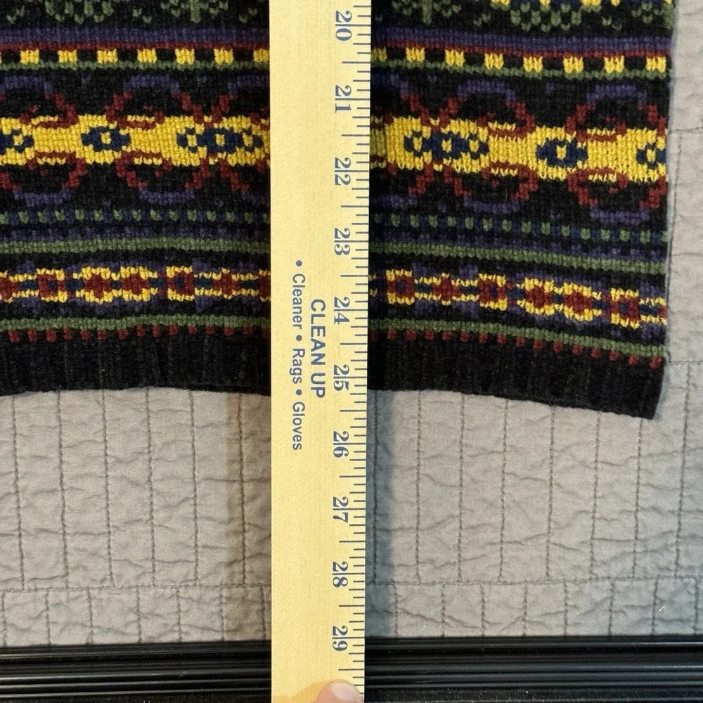 Vtg Y2K Fair Isle Turtleneck Sweater Women's Medium‎ Colorful Cozy Knit Nordic